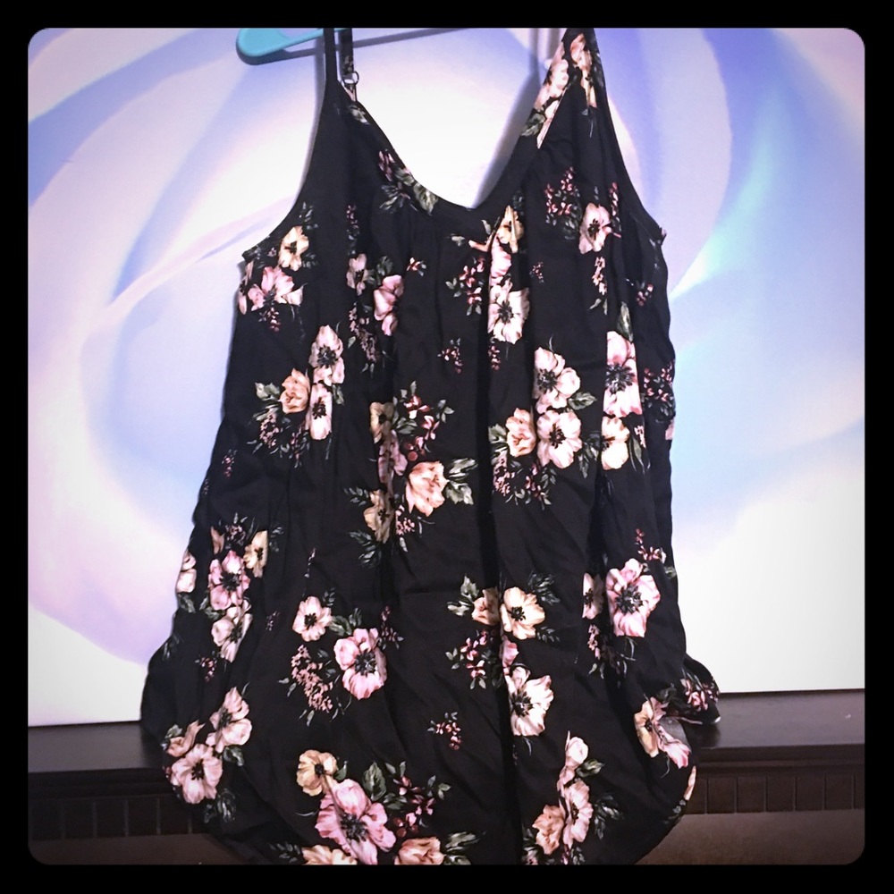 Black floral tunic